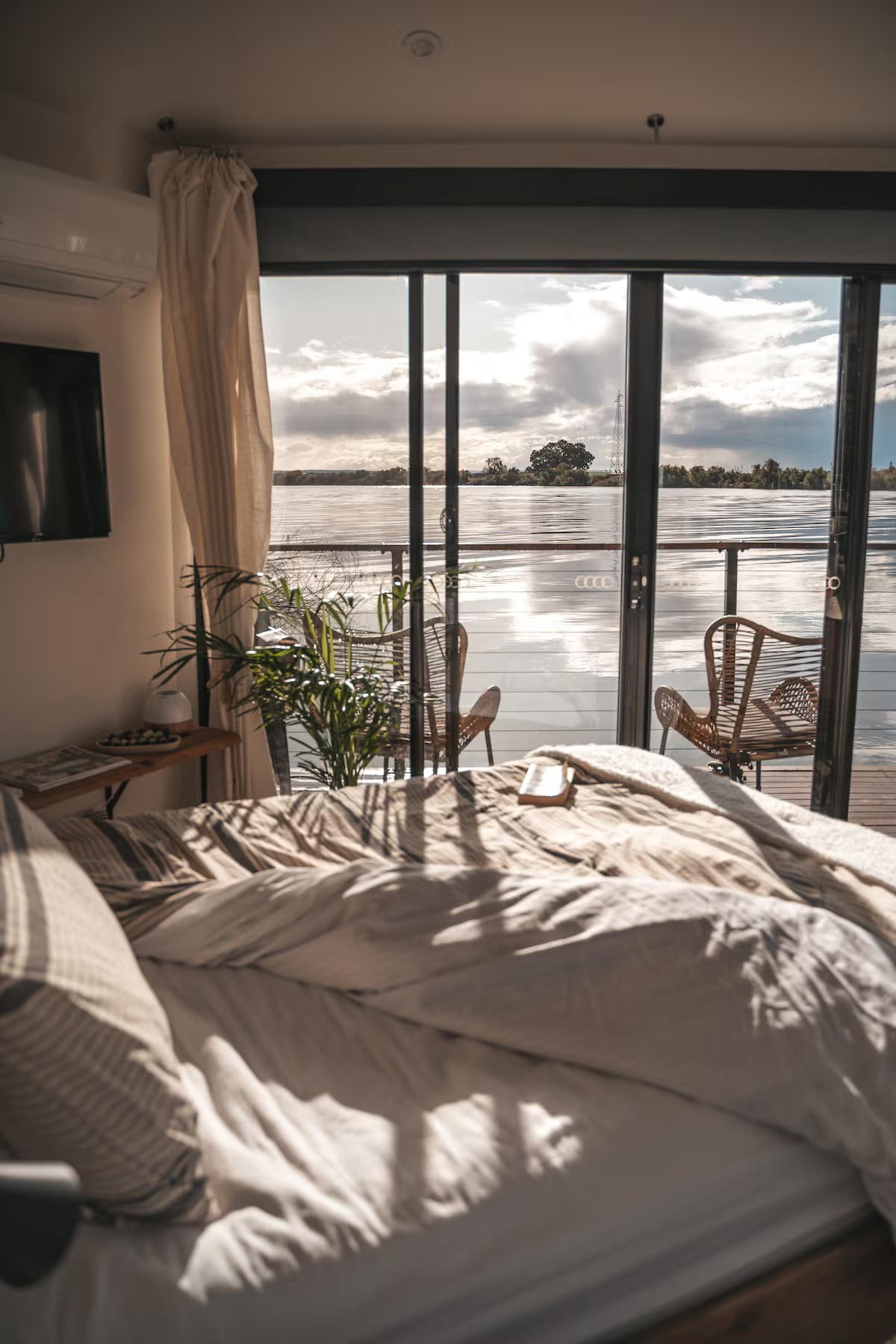 Hex'd floating tiny home exterior view